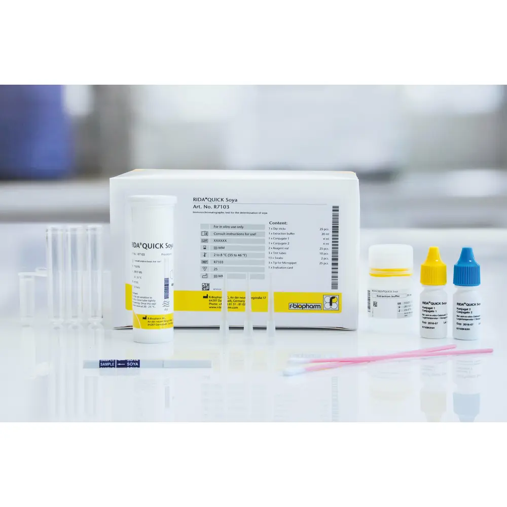 RIDA® QUICK Soya Lateral Flow Allergen Test Kit (r-biopharm)