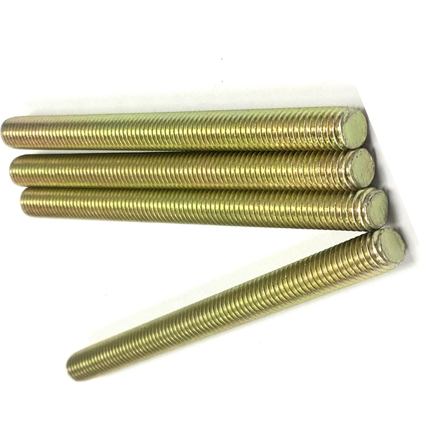 7/16" - 14 X 36" FULLY THREADED STRAIGHT ROD SAE J429 GR 8 ZINC TRIVALENT YELLOW