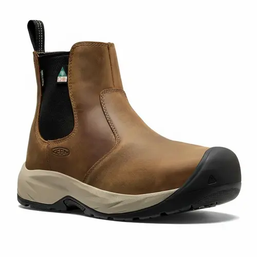 KEEN 1033135 - KEEN Men’s CSA Highframe Chelsea Waterproof Work Boot - Brown