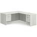 CLALD2035- Classic L-Shape Desk 60" W x 30" D with 42" Return and 2 Box/File Pedestals- Silver Birch