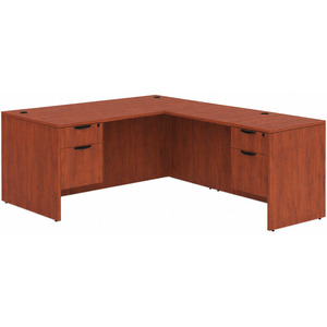CLALD2043- Classic L-Shape Desk 71" W x 30" D with 42" Return and 2 Box/File Pedestals- Cherry