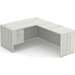 CLALD1033- Classic L-Shape Desk 60" W x 30" D with 47" Return and Box/File Pedestal- Silver Birch