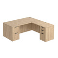 Classic L-Shape Desk 72" x 71" with 2 Full Pedestals - Aspen