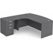 CLALD1008L- Left-Handed Bowfront L-Desk 71" W x 36" D with 47" Return and Box/Box/File Pedestal- Coastal Gray