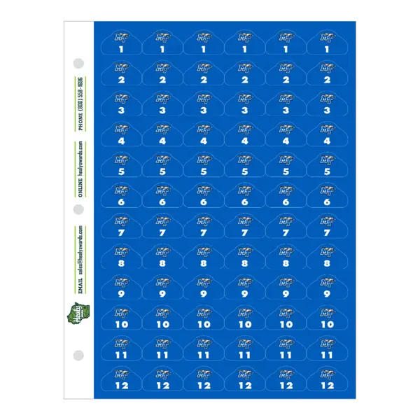Shoulder Pad ID Adhesive Sticker Sheets