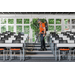Taski Aero BP Electric Backpack Vacuum - in use