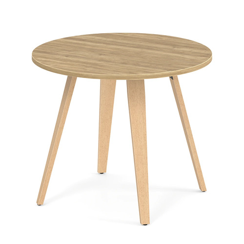 Signature Round Meeting Table 36" - Aspen with Natural Oak Wood Legs