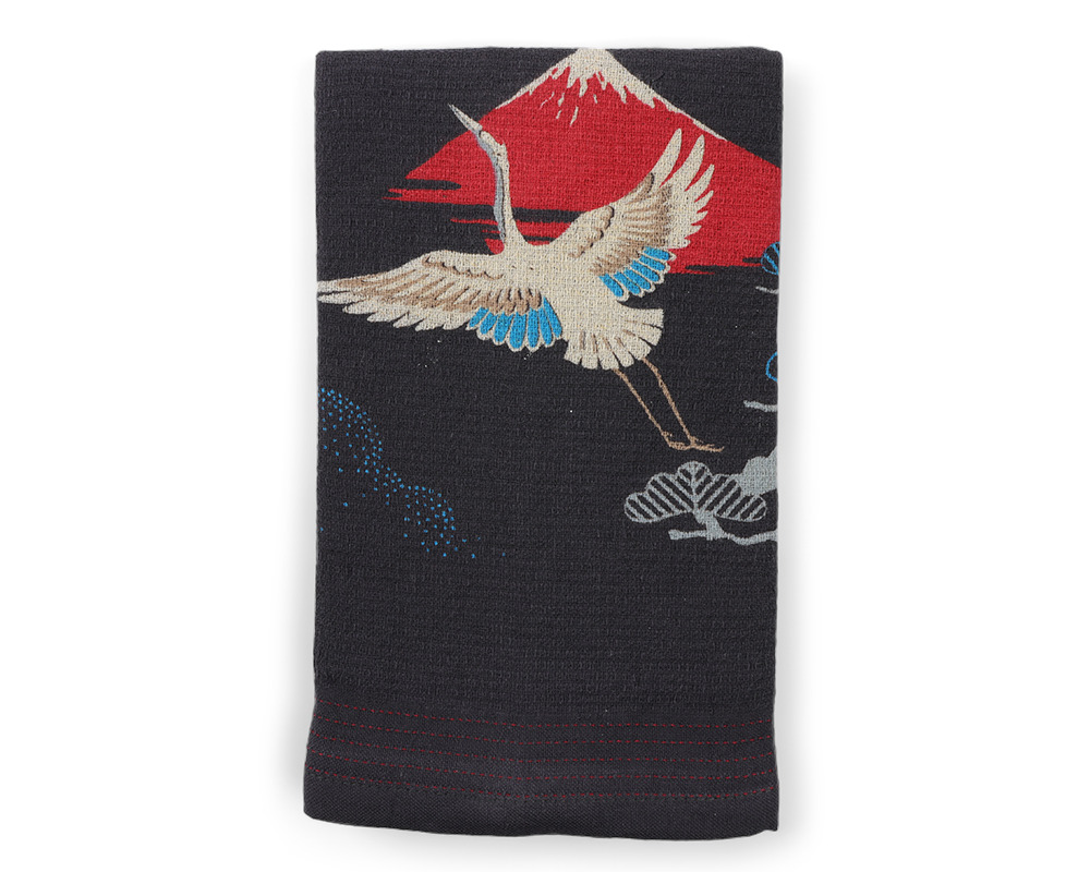 Tea Towel - Cranes & Red Fuji
