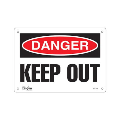Keep Out Sign - 10" x 7" - Aluminum - English