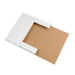 12.5 X 12.5 X 1" ECT32B WHITE CORRUGATED MAILER, EASY FOLD, 50/BD   M12121