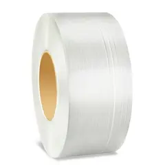 1/2" X 9900' .023 WHITE POLY STRAPPING, 9 X 8" COIL