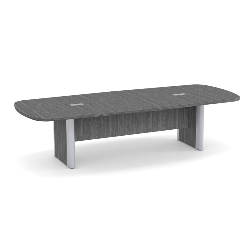 Classic Plus Arena 10 Ft Conference Table - Newport Grey with Silver Metal Accents