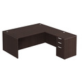Classic L-Shape Desk 78" x 71" with Box/Box/File Pedestal - Espresso