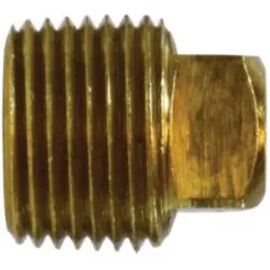 Barstock Square Head Plug, 3/8-in FNPT, 0.8 in, Brass