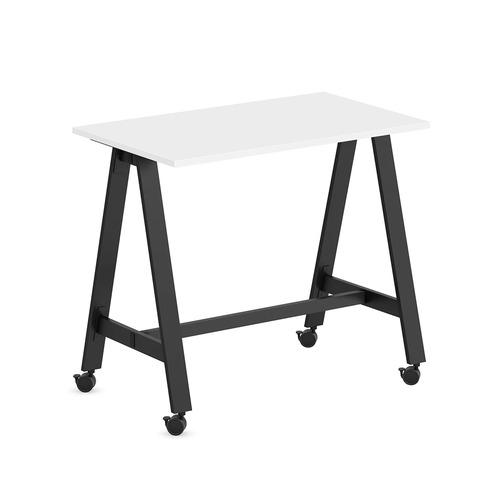 Signature Bistro Table 24" x 48" - White with Black Legs