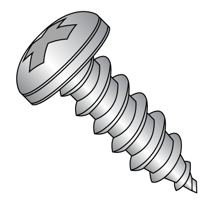 NO. 12" - 14 X 5/8" PHILLIPS PAN HEAD THREAD FORMING SCREW TYPE AB STAINLESS STEEL PLAIN
