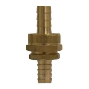 Coupling Set with Hex Nut, 5/8 in Hose Barbed x 5/8 in Hose Barbed, Brass