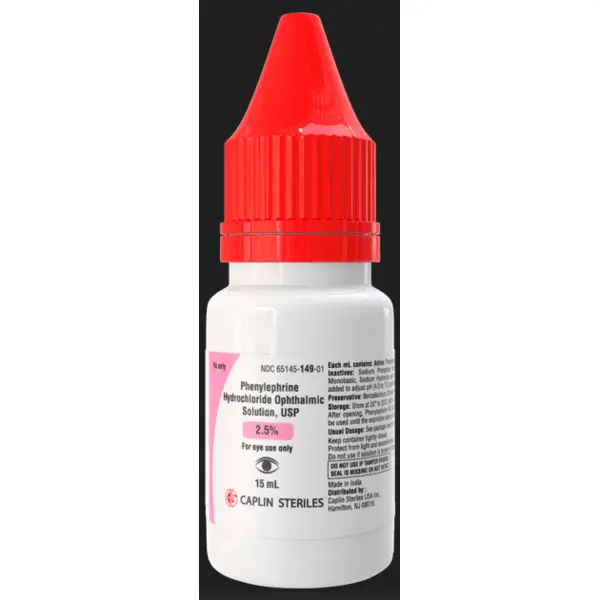 Phenylephrine 2.5%, 15ml Caplin NDC 65145014901