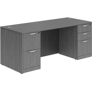 CLASD1026- Classic Desk 60" W x 30" D with Two Full Pedestals- Newport Gray