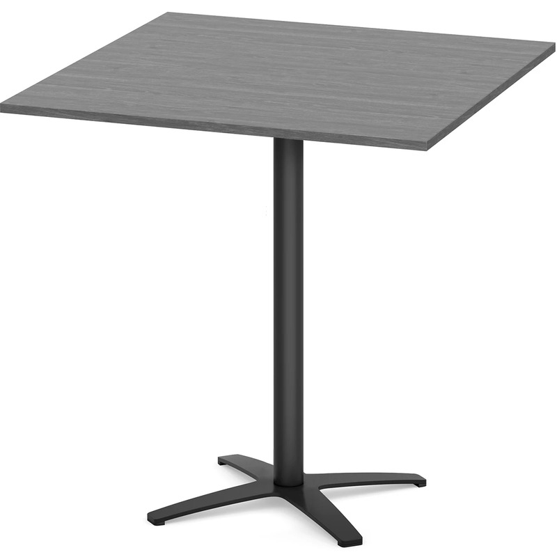 Classic Square Bistro Table 42" with Cross Black Metal Base - Newport Grey