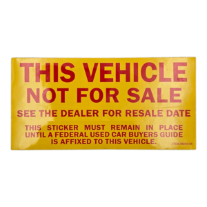 Vehicle Not For Sale 100 Pack