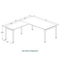 Elements L-Shape Desk 84" x 72" x 36"D - White with Silver Legs