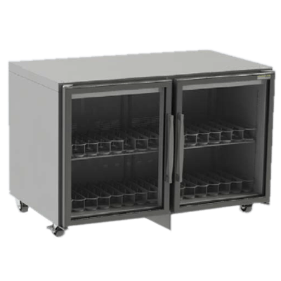 Silver King SKR48A-EGUS1 (2) Hinged Double Pane Glass Doors 48"W Two-Section Undercounter Refrigerator