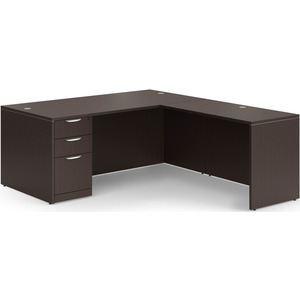 CLALD2038- Classic L-Shape Desk 66" W x 30" D with 42" Return and Box/Box/File Pedestal- Espresso
