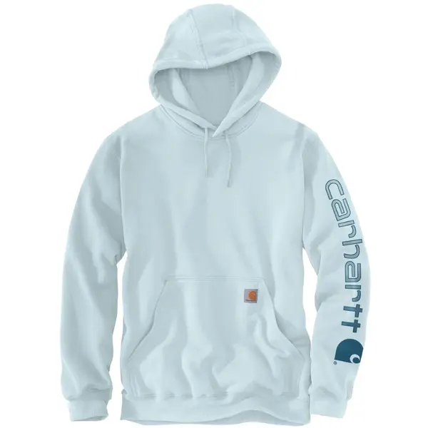 CARHARTT K288 - Loose Fit Midweight Logo Sleeve Graphic Sweatshirt - Early Fog