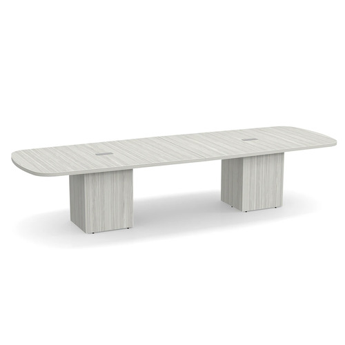 Arena Conference Table 12 Ft with Cube Base - Silver Birch