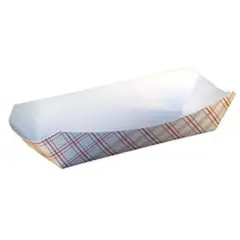 RED PLAID HOT DOG TRAY, 7 X 3.25 X 1.25, 1000/CS