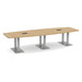 PALBS4238NBRUSHED - 12 ft. Classic Boat Shape Conference Table with brushed Palmer Base