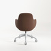 CHK73400 VIVA CLUB CHAIR w/ NYLON BASE - White base, Brown Seat