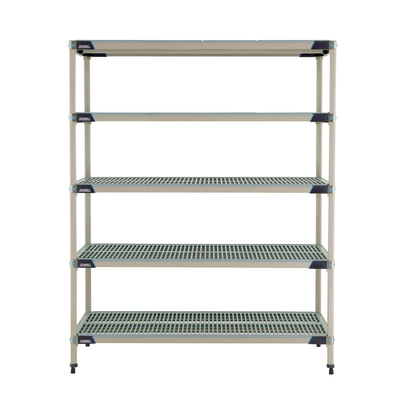 Metro 5X567GX3 Metromax I Starter Shelving Unit 60"W X 24"D X 74"H Open Grid Polymer Shelves