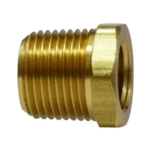 Hex Bushing, 1/4-in Male NPTF x 1/8-in Female NPTF, 3/4 in, Brass