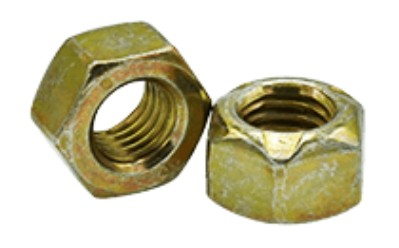 M8 - 1.25 DIN 980V HEX LOCK NUT ALL METAL TOPLOCK CLASS 10 ZINC YELLOW WITH LUBRICANT