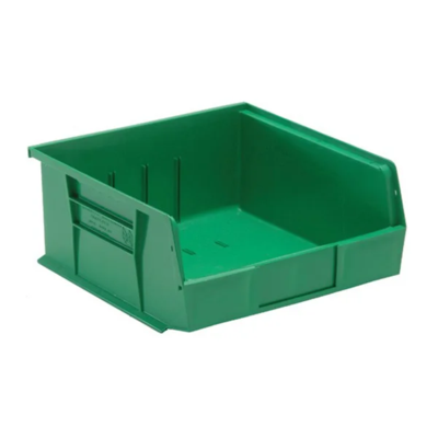 Storage Bin - Plastic - 11" x 10-7/8" x 5" - 50 lb Capacity - Green