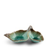Chinmi Turquoise Brown Divided Leaf Dish