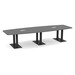 PALBS4238NBLACK - 12 ft. Classic Boat Shape Conference Table with black Palmer Base