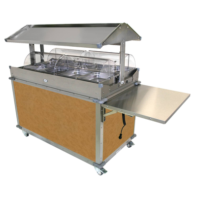 Cadco CBC-GG-4-L1 MobileServ® Deluxe Grab & Go Merchandising Cart 2-Sided Grab & Go Shelf On Top