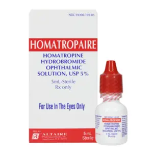 Homatropaire 5%, 5mL Homatropine Hydrobromide Ophth Soln. NDC 5939019205