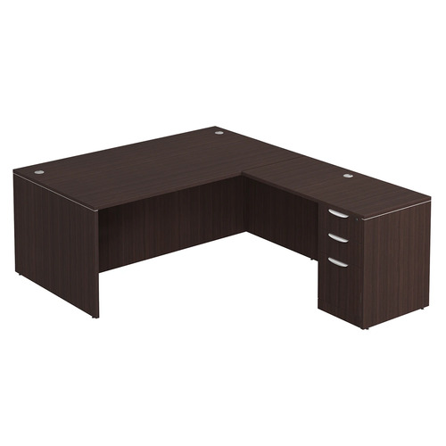Classic L-Shape Desk 83" X 71" with Box/Box/File Pedestal - Espresso
