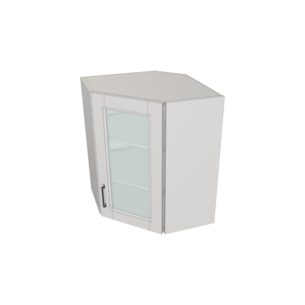 Vail Pure White Box  Glass Door Angle Wall Cabinet Kit - 24”x 30” X 13”