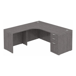 CLALD1014L Radius L-Shape Typical 71" X 72" Desk- Newport Grey