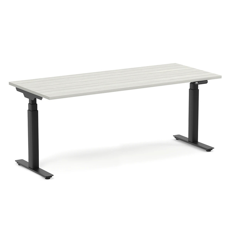 Enhance Electric Height-Adjustable Desk 30" X 72" - Silver Birch with Black Base