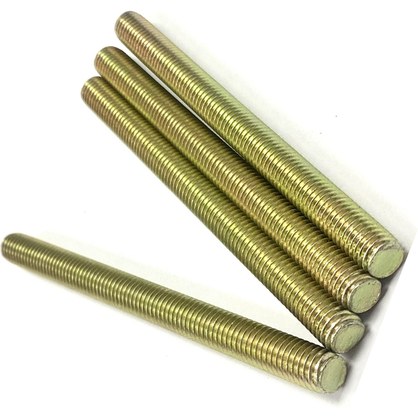 1/4" - 28 X 1 1/2" FULLY THREADED STRAIGHT ROD SAE J429 GR 8 ZINC TRIVALENT YELLOW