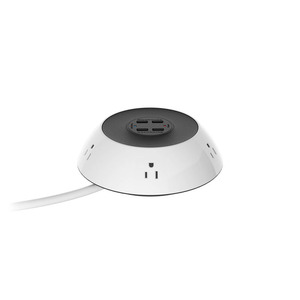 5 OUTLET/4 USB CHARGE DISC-WHT