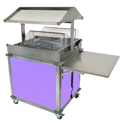 Cadco CBC-GG-2-L7 MobileServ® Deluxe Grab & Go Merchandising Cart 2-Sided Grab & Go Shelf On Top
