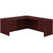 CLALD1047- Classic L-Shape Desk 71" W x 36" D with 47" Return and 2 Box/File Pedestals- Mahogany
