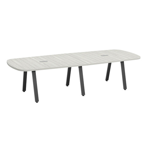 Signature Arena Conference Table 10 Foot - Silver Birch with Black Metal Legs